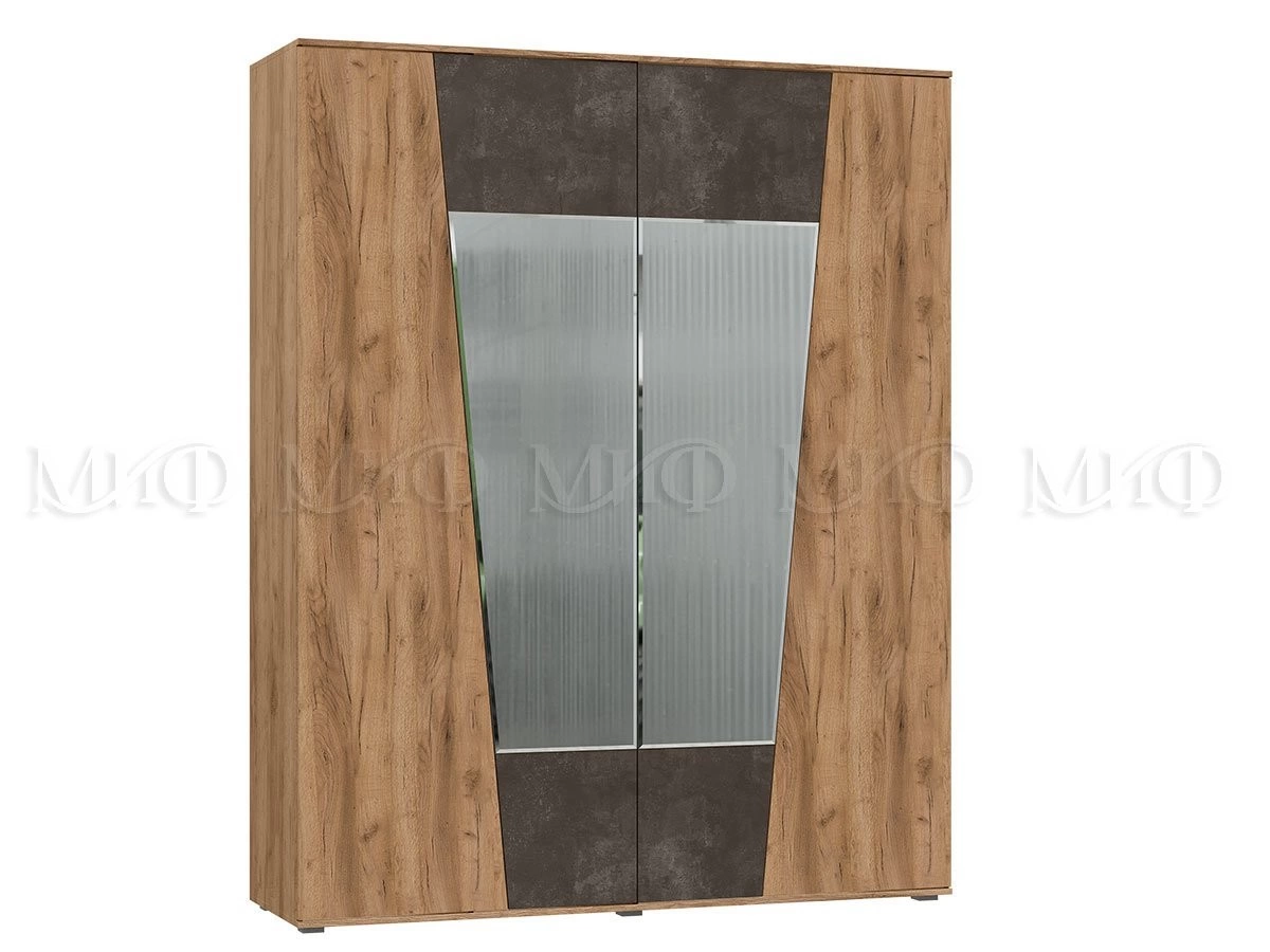 Шкаф 4-х створчатый Портофино  (Ш-1800 × В-2236 × Г-546 мм) Дуб Крафт/Бетон