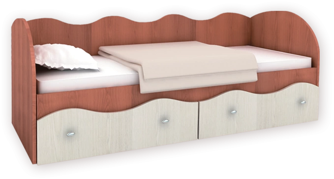 Пифагор Кровать с Ящиками и Матрасом в Подарок ЛДСП-МДФ (Сп.Место 800 х 1860 мм/Разные Цвета
