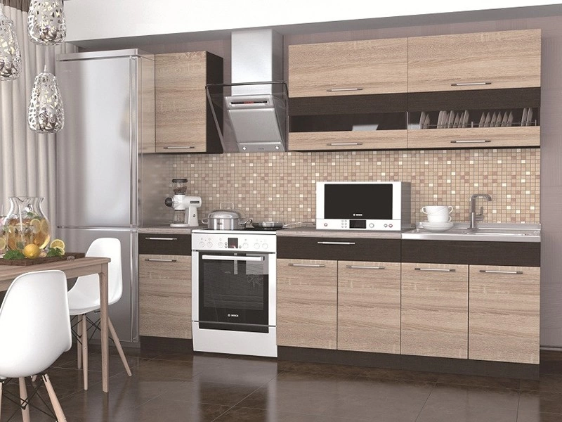 Кухонный Гарнитур Машенька 2000 (мм) Венге/Сонома