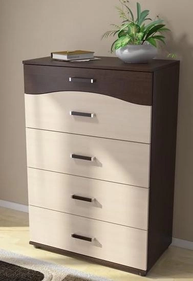 Комод Вега К-01 Венге/Дуб Молочный (Ш-750 × В-1120 × Г-417 мм)