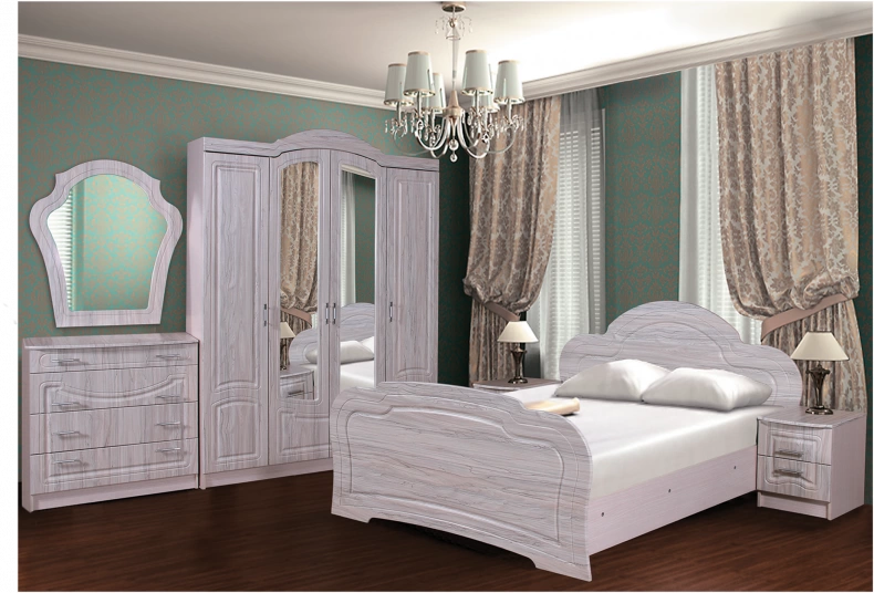 Сюзанна Спальный Гарнитур МДФ с Матрасом в Подарок/Разные Цвета