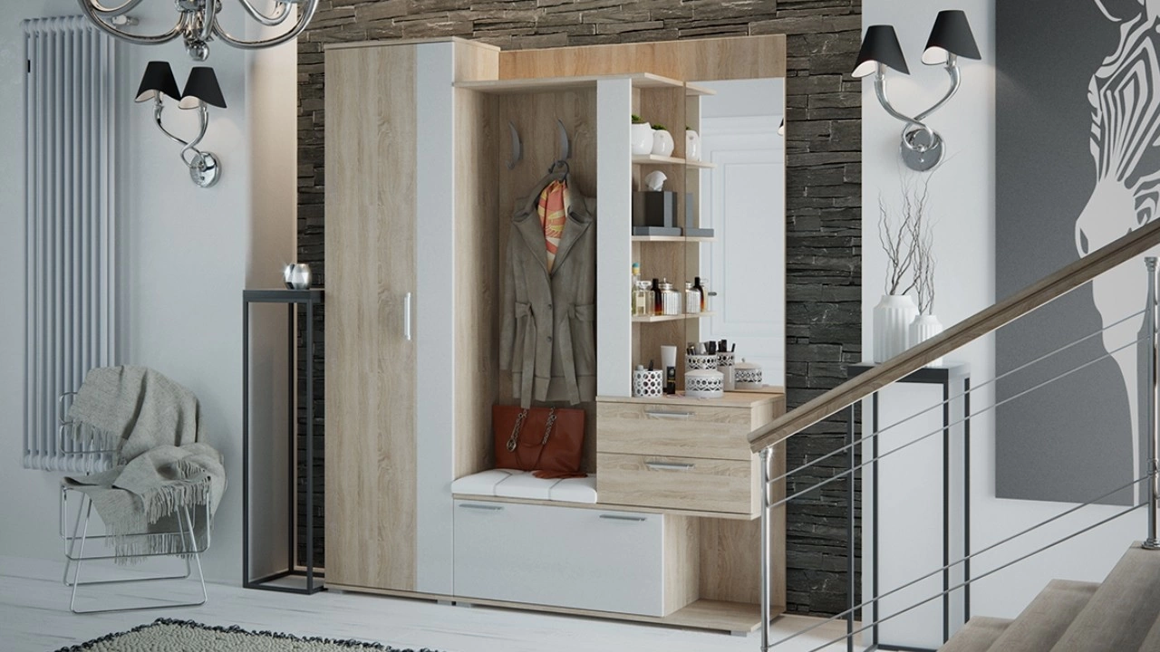 Прихожая «Эрика №1» Разные Цвета/Ш-1640×Г-357×В-1998 мм