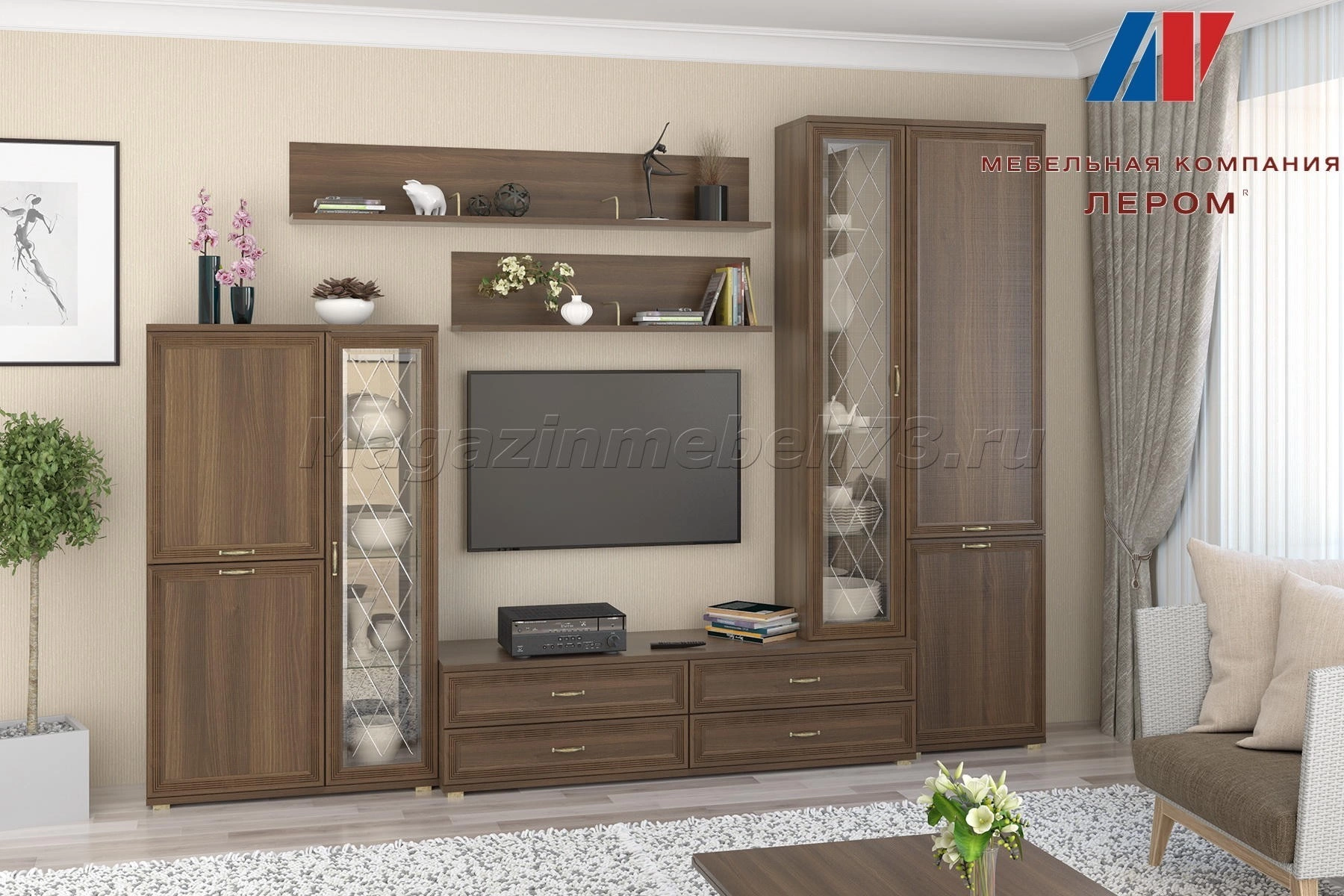 Гостиная-Стенка Карина-12 (В-2224 х Ш-3060 х Г-448 мм)