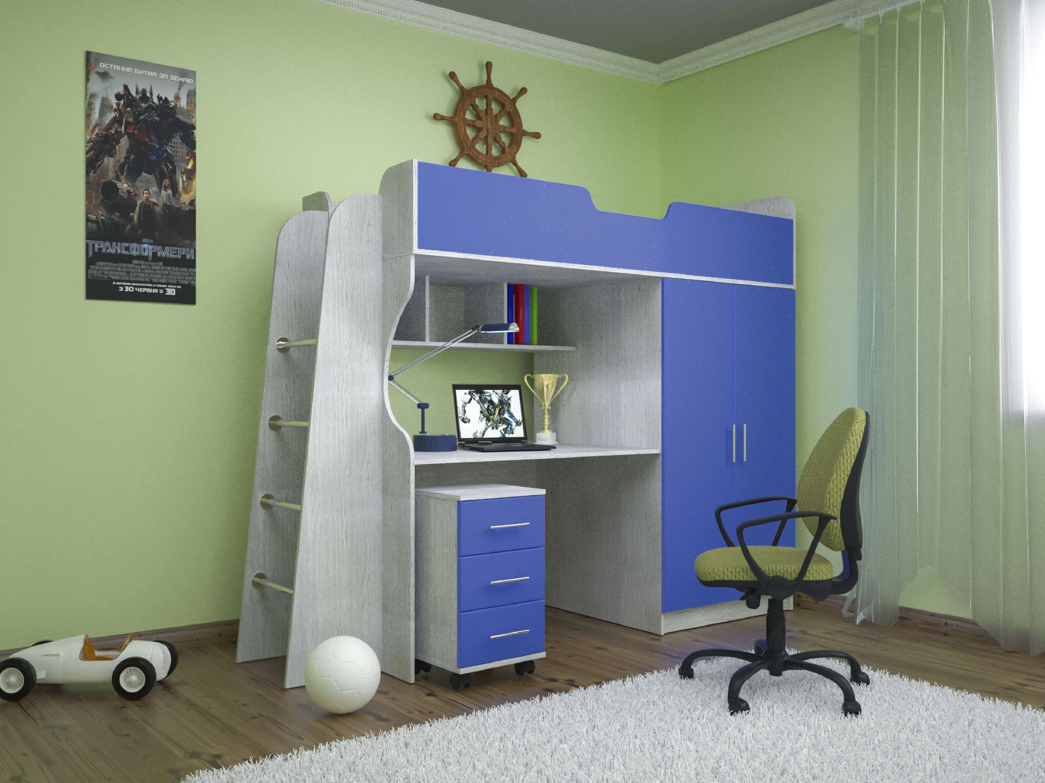 Детский Гарнитур Емеля-3 МДФ с Матрасом в Подарок