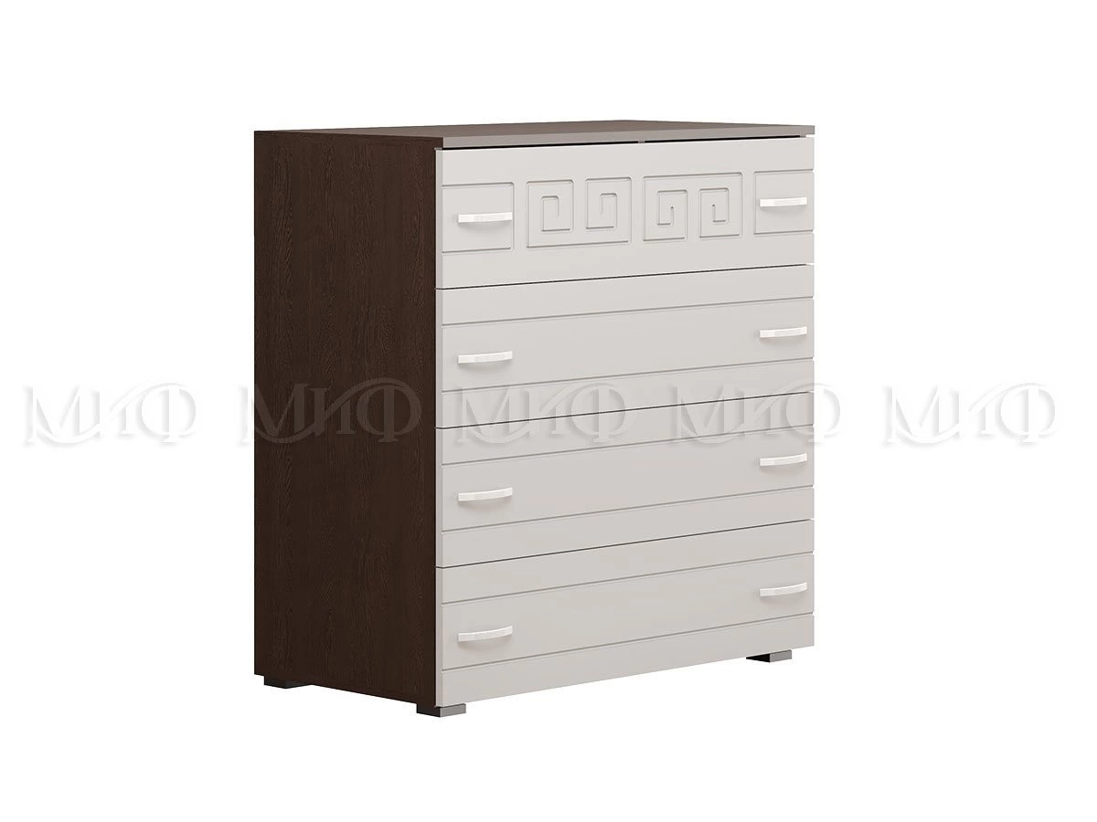 Комод Афродита МДФ Венге/Белый Глянец (Ш-850 x В-910 x Г-446 мм)