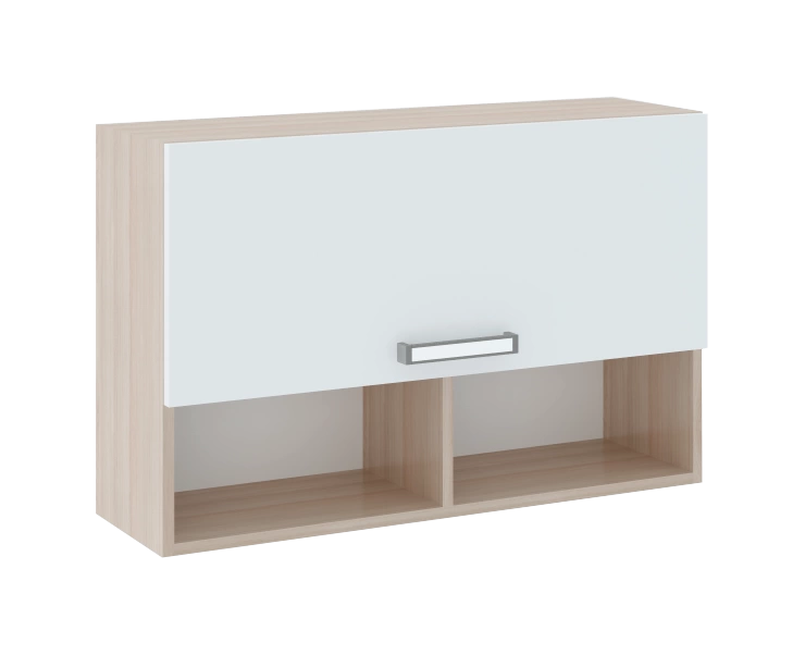 Полка навесная "Волкер" М 11 (Ш-830 х Г-234 х В-528 мм)/Ясень Шимо Светлый/Белый