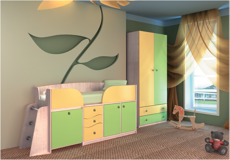 Детская Бемби-5 с Матрасом в Подарок/Разные Цвета