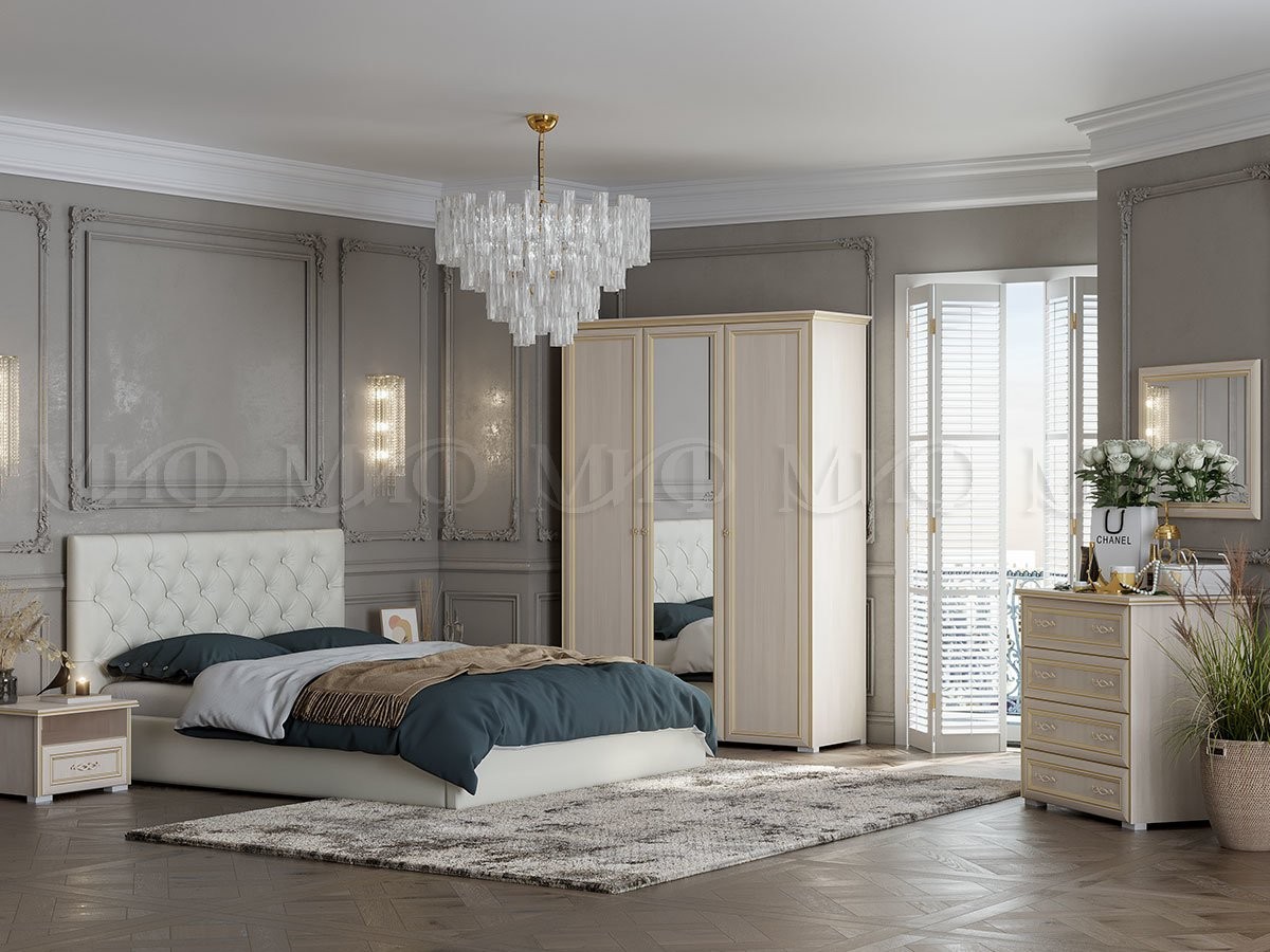 Спальный Гарнитур Памела №2 МДФ/Сандал Светлый