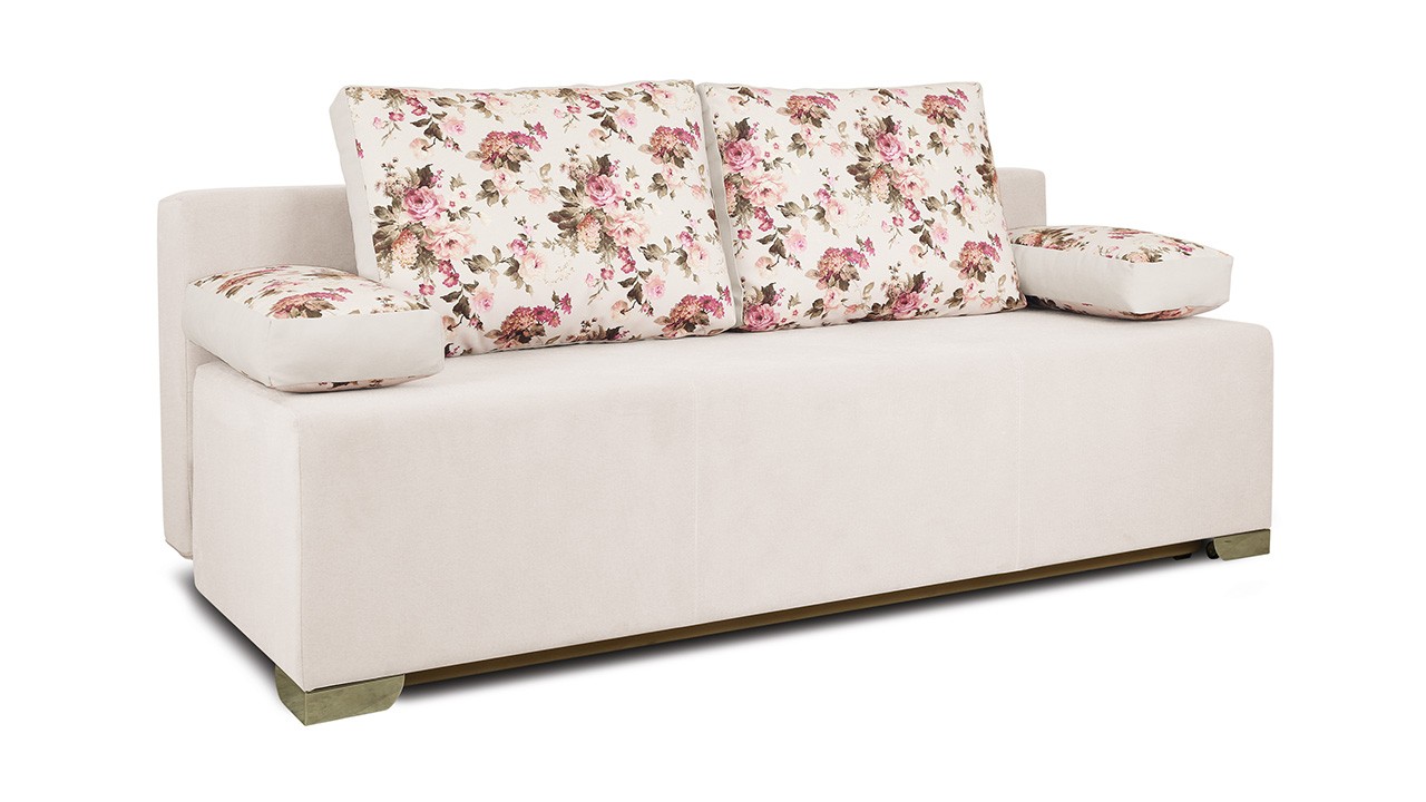 Диван «Дерби» (Maserati 02 (велюр) бежевый, подушка Urban (велюр) Rose)/Д-1940х Ш-860х В-760мм