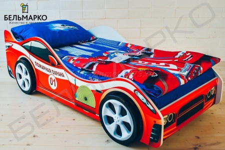 Детская кровать-тачка ПОЖАРНАЯ ОХРАНА