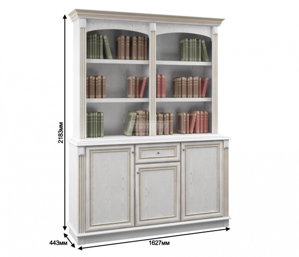 Версаль Комод с Надстройкой Белый Ясень (Ш 1620 X В 2183 X Г 440 мм)