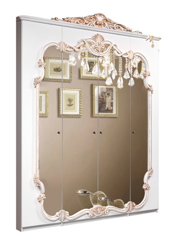 Шкаф ROZZETO NEW  Белый Патина/Золото Ш-1850 х В-2350 х Г-640 мм