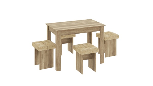 Обеденная группа «Мадрид» №2 Дуб Каньон светлый/ткань Richie Caramel