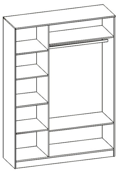 Шкаф 3-х Створчатый Каролина-7 МДФ/Разные Цвета (1,5х2,12х0,55)