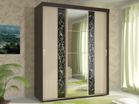 Шкаф-Купе Вега Ш-02 Венге/Дуб Белфорт (Ш-1500 × В-2107 × Г-605 мм)