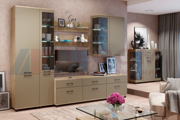  Грейс композиция 5 (В 2264, Ш 3060, Г 442 мм) корпус Гикори Джексон Светлый, фасад Латте Матовый