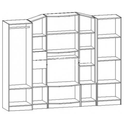 Гостиная Марк-3 ЛДСП Венге/Белфорт (Ш-2800 х В-2000 х Г-440 мм)