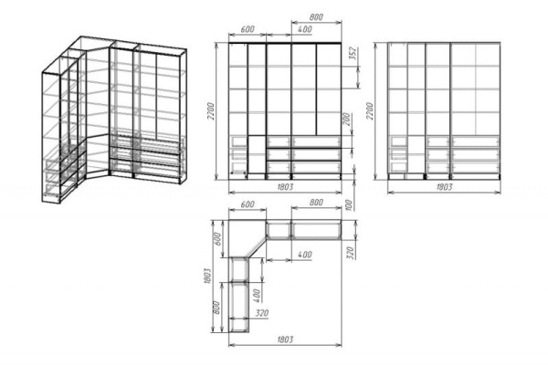 Книжный шкаф Мебелайн-56