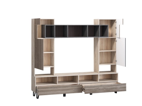 Центральная Секция Гостиной Ноктюрн-28 (Ширина 2240 х Глубина 420 мм х Высота 1960 мм/ Ниша под ТВ 1200 х 945 мм)