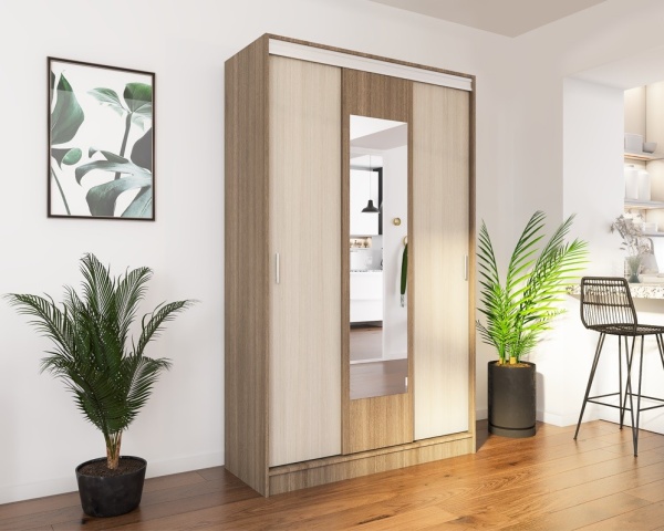 Шкаф-Купе Вашингтон ЛДСП (Ш-1300 х В-2000/2300 х Г-500 мм)/Разные Цвета 