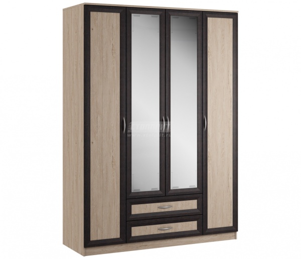 Джорджия  СБ-2280 Шкаф 4-х дверный с зеркалом