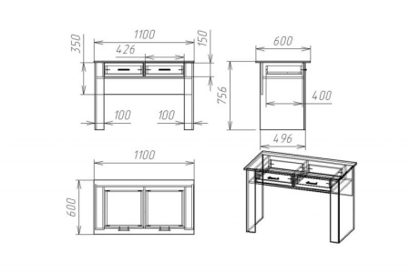 Письменный стол Мебелеф-3