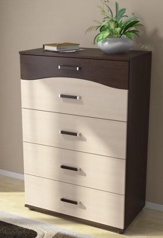 Комод Вега К-01 Венге/Дуб Молочный (Ш-750 × В-1120 × Г-417 мм)