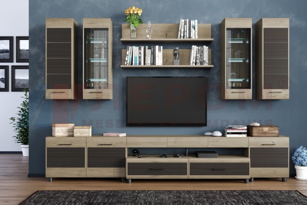 Гостиная-Стенка Камелия №9 (В-2172 х Ш-3240 х Г-452 мм)