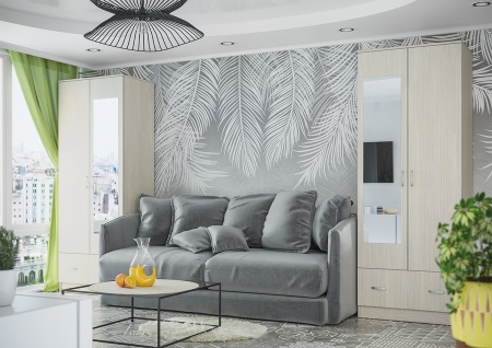 Шкаф Рига 4-х Створчатый с Зеркалом ШК-4 Разные Цвета/Ш-1600 х В-2120 х Г-520 мм