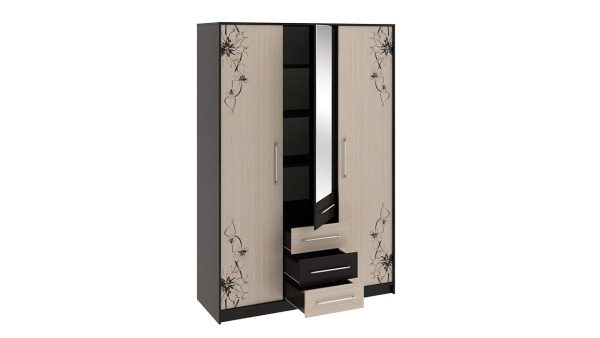 Шкаф-Купе Мадлен Венге Цаво/Дуб Белфорт с Рисунком (Ш-1506 х В-2203 х Г-560 мм)