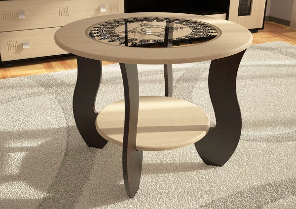 Стол Журнальный №1 (Ш-685 мм x В-540 мм x Г-685 мм)/Венге+Клен Медовый