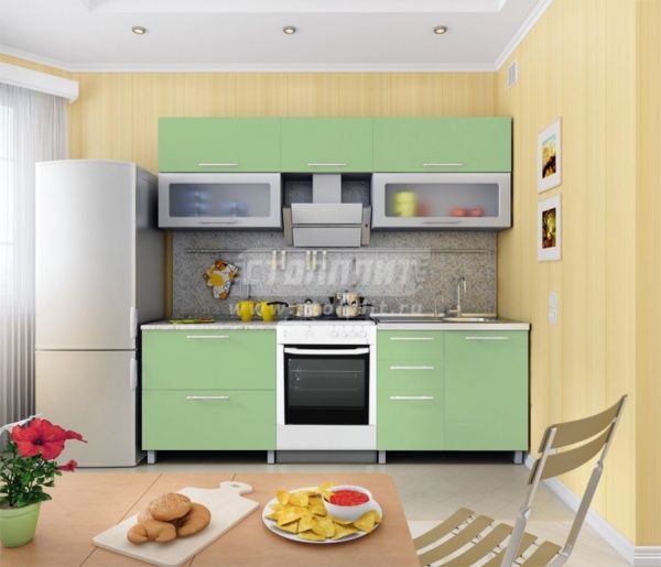 Анна Кухня Салатовый Металлик