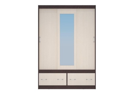 Шкаф-Купе Комфорт-С Венге/Дуб Молочный (Ш-1500 × В-2200 × Г-563 мм)