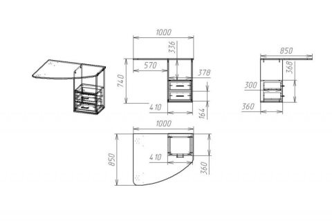 Компьютерный стол "Мебелайн-49" (тумба справа)