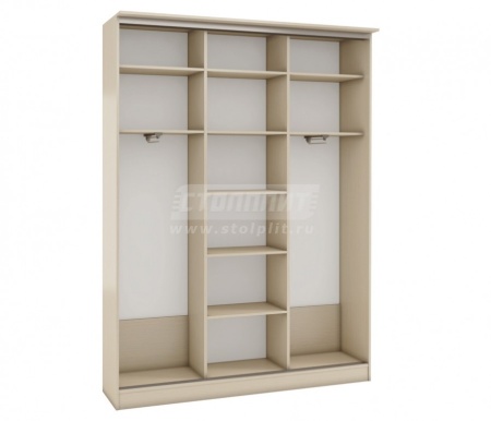 Шкаф 3-х дверный СБ-1087БП Дуб Молочный