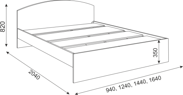 Кровать Веста Разные Цвета и Размеры