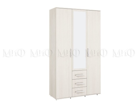 Шкаф 3-х Дверный Бостон Сандал Светлый (Ш-1200 мм x В-2120 мм x Г-470 мм)