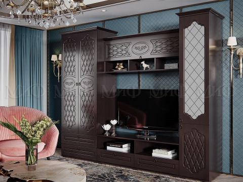 Гостиная Элит МДФ (Ш-2750 мм x Г-573 мм х В-2185 мм)/Разные Цвета