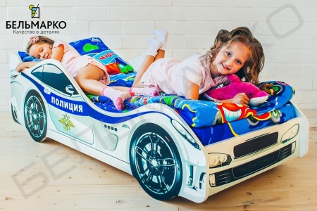 Детская кровать-тачка ПОЛИЦИЯ