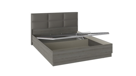 Кровать «Либерти» с мягким изголовьем и подъемным механизмом (Хадсон/Ткань Грей)1400/1600/1800 x 2000 мм